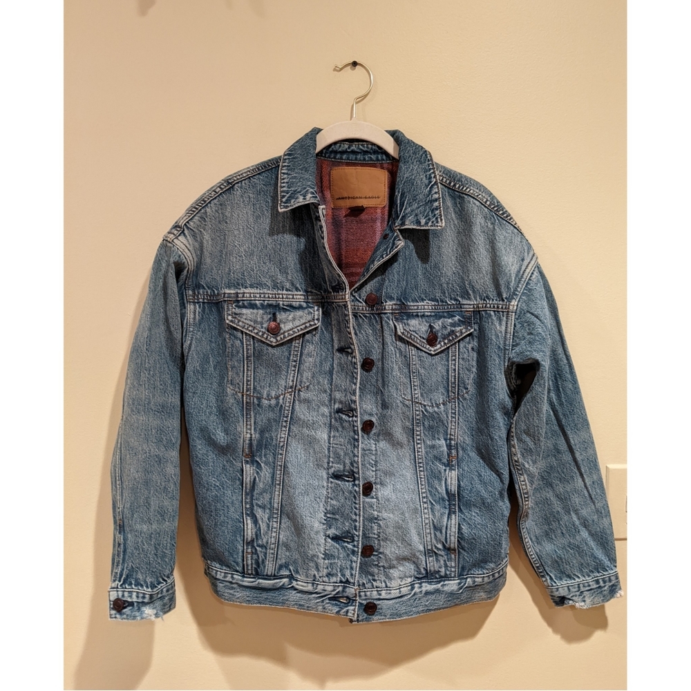 NEW American Eagle fleece lined denim jacket